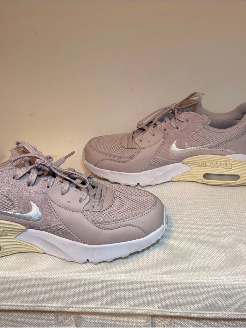 Nike Women’s Air Max Sneakers in Dusty Pink and Cream